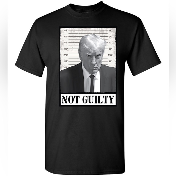 President Donald Trump Mug Shot Not Guilty T-shirt Conservative Republican 2024 - Picture 1 of 3